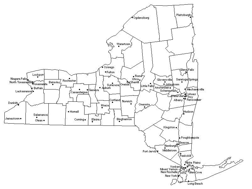 new york state map with counties. Cities: New York State has